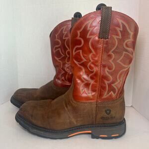 Ariat Men's WorkHog Square Steel Toe Waterproof Work Boots Dark Earth Size 14